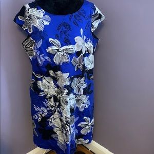 Royal blue floral dress